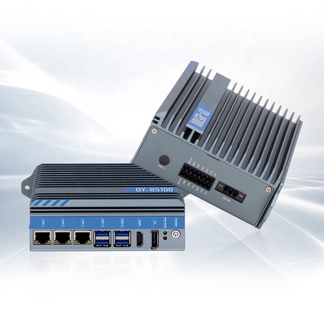 Fanless Triple Lan Mini PC 32GB Ram 1COM J6412 CPU Small Computer Industrial BOX PC with 5G LTE Slot