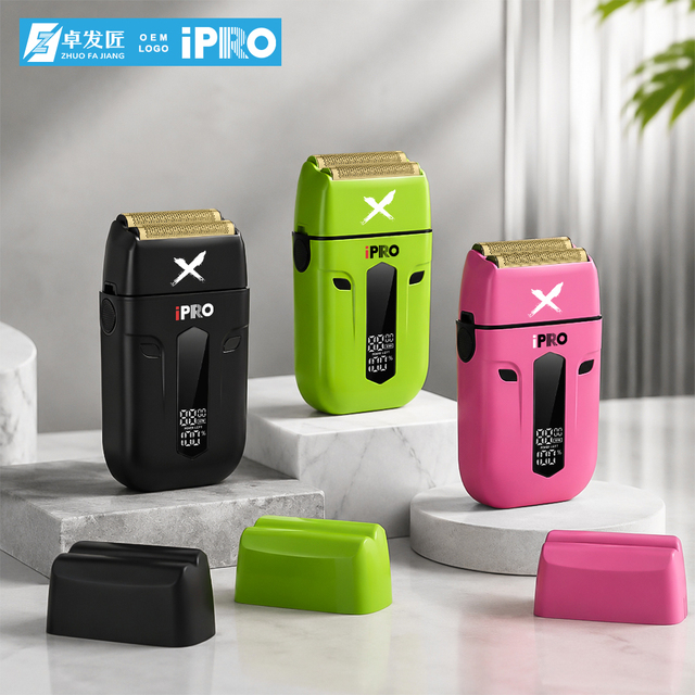 Customized logo Double Blade Electric Shaver 8800RPM Barber Shop High Quality LED Display Battery Shavers Hair Shaver