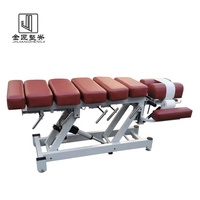 Table de chiropratique électrique moderne avec 6 réglages, design pliable, en fer et cuir synthétique, pour traitement lombaire et pelvien, usage hôtelier et en salle de sport