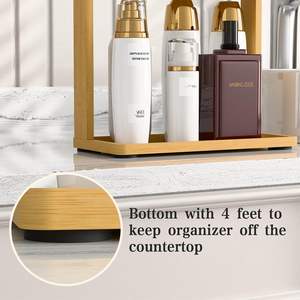 Étagère à cosmétiques multifonctionnelle, rangement de salle de bain, rangement de cuisine, station d'outils à matcha, étagère de rangement en bambou pour la maison - Product Image 4