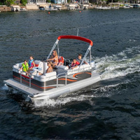 Mini bateau ponton en alliage d'aluminium, bateau de pêche et de loisirs, bateau familial, sports nautiques, moteur hors-bord, CE