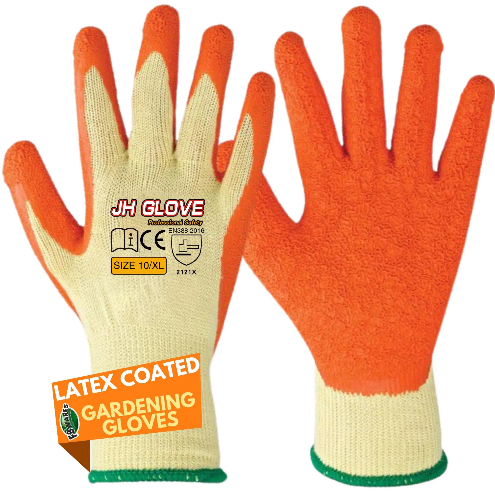Nhà Máy bán hàng trực tiếp Crinkle Găng tay cao su màu đỏ tráng guantes Polycotton xây dựng an toàn làm việc găng tay
