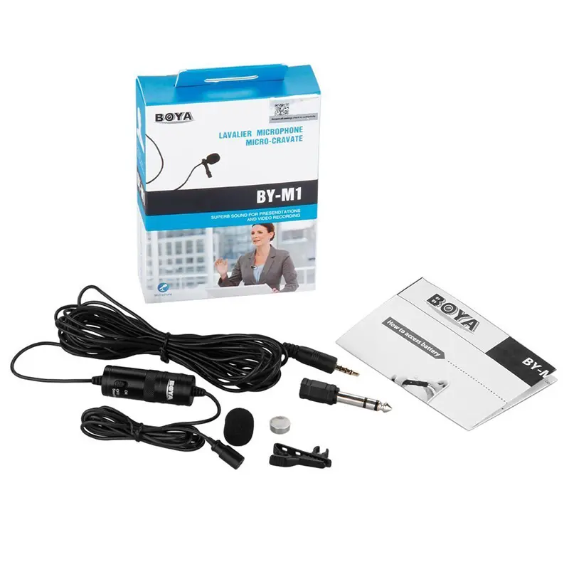 HOSHI BOYA BY-M1 Microphone 3.5mm Electret Condenser Mic Recorder mit 1/4 "adapter für Smartphones DSLR Camera PC