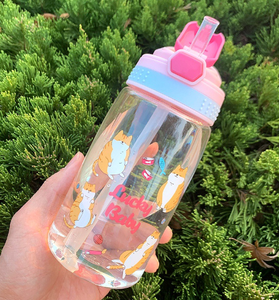 480ml People's Duckbill <b>Straw</b> Plastic Water Bottle, Popular/trendy Sports Water <b>Flask</b> - Product Image 3