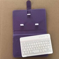 Casing Ponsel Mini Portabel dengan Keyboard 7 Inci Koneksi BT Multi Warna USB XTSJBT Keyboard Nirkabel Casing Kulit untuk Ponsel