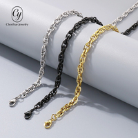 Collier chaîne torsadée polyvalent en acier inoxydable, chaîne unie tissée à la machine, longue chaîne pour pull, accessoires unisexes