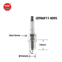 Bougies d'allumage iridium NGK IZFR6F11 4095 31916-ZY3-003 pour la famille Haima, S7, Honda 5th, 6th, 7th générations de prise automatique Accord
