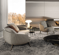 Fauteuil d'appoint confortable en tissu pour salon avec coussin amovible, idéal pour coin lecture ou zone de conversation