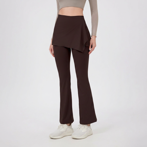 Women Detachable Wrap Skirt <b>Flare</b> Yoga <b>Leggings</b> High Waist Butt Lifting 2 In 1 Stretch Pants Pilates Gym Workout Casual Trousers - Product Image 2