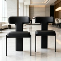 Chaise de salle à manger ergonomique moderne en cuir de luxe, forme coquille, rembourrée, avec cadre en métal doré, chaise d'appoint inclinable pour la maison et le café