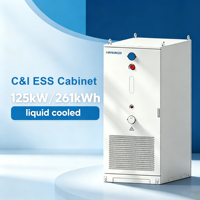 Système de stockage d'énergie BESS refroidi par liquide 125 kW 261 kWh, armoire de stockage de batteries haute tension pour applications commerciales et industrielles 100 kW 200 kW
