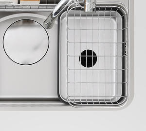 Évier de cuisine multifonctionnel à nid d'abeille gaufré, grande cuve unique, pour usage domestique - Product Image 4