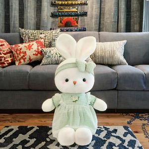 Peluche Lapin à Longues Oreilles Ultra Douce, Jouet en Peluche Rembourré en Coton PP pour Pâques, Anti-Stress, Idéal pour les Mariages - Product Image 2