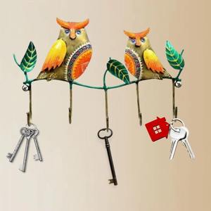 Superior Quality Owl Wall <b>Hanger</b> Handcrafted Iron 2 Owls Design Lightweight Durable Wall Organizer Ideal for Home Decor and Gift - Product Image 3