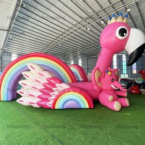 3D Design Kids House Jeux Gonflables Jumping Castle With <b>Slide</b> Flamingo <b>Inflatable</b> Bouncer Commercical House Inflat - Product Image 5