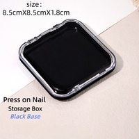 Boîte de rangement en acrylique transparente pour faux ongles à presser, épaissie, rigide, avec film antidérapant, haute transparence, pour vente en gros