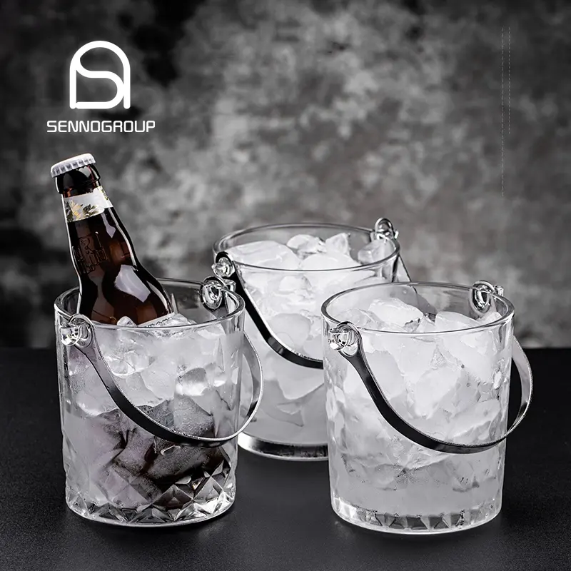 Seau a Glace Bucket Of Ice White Bar Supplies Beer Glass Ice Bucket Rattan Ice Bucket