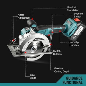 Đa chức năng Thông tư <span class=keywords><strong>Saw</strong></span> 21V không dây điện <span class=keywords><strong>Saw</strong></span> có thể điều chỉnh cắt góc 0-45, 6500 RPM, thích hợp cho cắt gỗ - Product Image 4