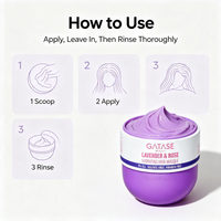 GATASE Lavender & Rose Hydrating Hair Masque dengan Formula Aman untuk Warna Rambut, Melembapkan, Memperbaiki, dan Menambah Volume serta Kilau