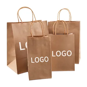 custom cheap wholesale price biodegradable food luxury shopping bag retail hard kraft brown paper bag
