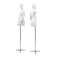 Maniquí Femenino Curvilíneo de Cuerpo Completo con Cabeza, Blanco, Realista, de Alta Gama, con Base de Madera y Alambre, para Exhibición de Ropa de Pie o Colgante