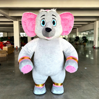 Traje de Mascota de elefante inflable para adultos, traje inflable con forma de Animal lindo de dibujos animados para caminar gigante para eventos