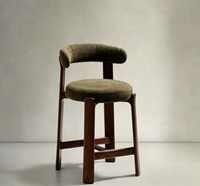 Tabourets de bar en bois de haute qualité, uniques et confortables, avec dossier, siège rembourré doux, tabourets de comptoir en bois naturel, lot de 3
