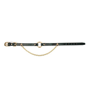 SM Niche Collier BDSM en PU à motif peau de serpent 5 couleurs, avec anneau et chaîne, réglable, étanche, ensemble de bondage pour adultes - Product Image 5