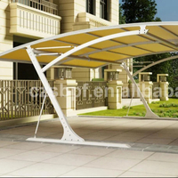 Auvent moderne pour deux voitures, double carport, imperméable, résistant aux UV, norme ignifuge B1, tissu PVC, revêtement anti-eau