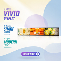 Écran LCD étiré double face Android de 47,6 pouces pour intérieur, affichage numérique ultra-large pour bord de rayonnage, supermarché, commerce de détail