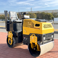 Luxin Promotion : Mini-compacteur routier vibrant autoporté de 1 tonne à double tambour, machine hydraulique pour asphalte et sol
