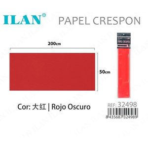 Carta Crespa 50x200 Cm Rosso Scuro Per Lavori Artigianali - Product Image 3