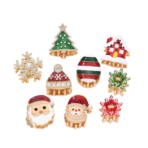 Pince à Cheveux en Métal Style Noël, Père Noël, pour Adultes et Enfants, Haute Qualité, Faite à la Main, Style Européen et Américain, Vente en Gros - Product Image 1