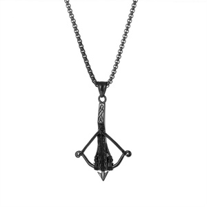 Fine Jewelry Hip Hop Stainless Steel <b>Bow</b> and Arrow Charm Pendant with Link Chain for Men-Wedding & Anniversary - Product Image 6