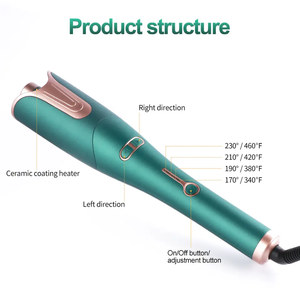 Fer <span class=keywords><strong>à</strong></span> boucler électrique sans fil automatique en céramique ionique avec LED, chauffage PTC, 4 réglages de température, arrêt automatique après une heure, pour ondulations capillaires - Product Image 2