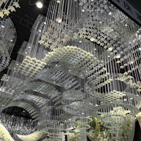 Décorations florales personnalisées pour plafond, rideau de perles en acrylique et cristal, arche florale, draperie de plafond pour la décoration d'événements et de banquets