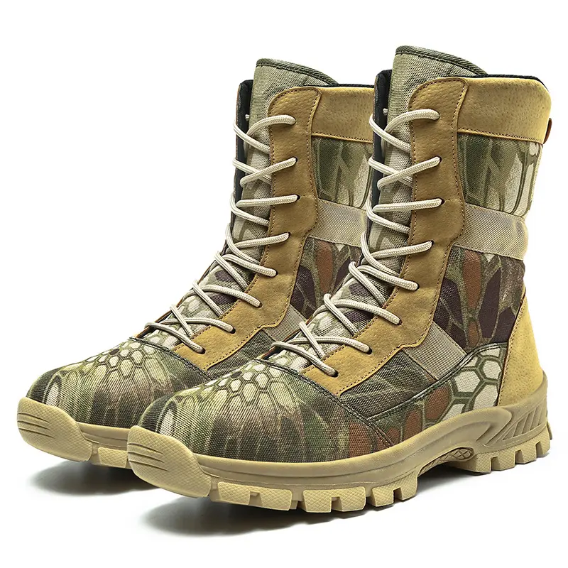 leather High Quality Outdoor Mountain Climbing Shoes Desert Trekking Footwear Men's waterproof Hiking Boots