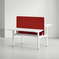 Bureau Ergonomique Minimaliste pour Employé avec Cloison Insonorisante, Poste de Travail Vibrant à Double Moteur pour Position Assise-Debout Stable