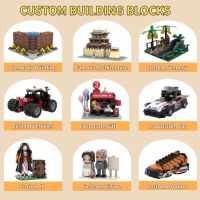 Ensemble de blocs de construction en plastique MOC BRICK sur le thème de l'architecture personnalisée de terrain de football, pour exposition créative et cadeaux originaux pour joueurs