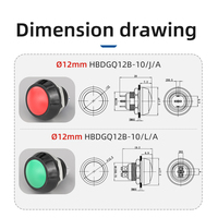 Interrupteurs à bouton-poussoir étanches Reach 12 mm IP65 1NO momentanés en alliage zinc-aluminium avec poignée de commande à distance