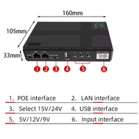 UPS Mini Portabel Baterai DC Cadangan 8800mah Mini UPS untuk Router Wifi Modem Kamera CCTV Rumah