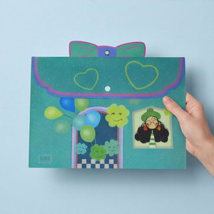 En gros, classeur A4 en plastique à paillettes, mignon, avec bouton-pression, pour l'école et les enfants - Product Image 3