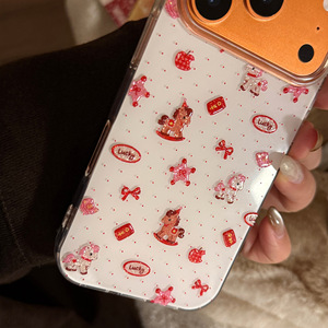Coque de téléphone Shine Powder New Year Pink Pony pour Apple 17 <span class=keywords><strong>iPhone</strong></span> 16 Pro Max, design en relief de dessin animé, compatible avec les modèles 15 14 <span class=keywords><strong>13</strong></span> - Product Image 3