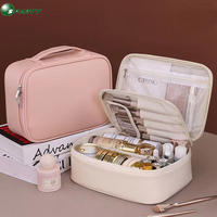 Trousse de Toilette de Voyage Tendance et Imperméable en PVC Doux avec Fermeture Éclair, Capacité 20L, Conforme aux Règles de Transport, pour Rangement de Maquillage