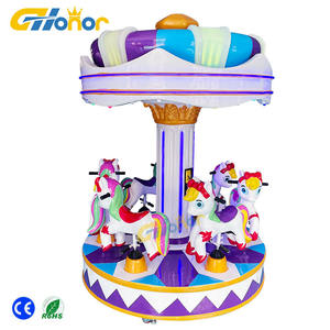 Nuevo diseño, carrusel de corona para 6 personas, parque de atracciones, patio interior, juegos que funcionan con monedas, Paseo de Arcade, construcción de <span class=keywords><strong>Metal</strong></span> en inglés - Product Image 2