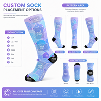 Chaussettes longues de sport personnalisées OEM, sans couture, respirantes, à séchage rapide, absorbant la transpiration, résistantes aux déchirures, imprimées numériquement, pour l'automne