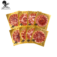 Pochette personnalisée imprimée en plastique laminé PE/Nylon/PET haute barrière à ouverture facile pour l'emballage de tranches de jambon espagnol
