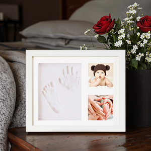 Trẻ sơ sinh bé trai và bé gái bán buôn dấu tay đất sét bé Dấu Chân khung ảnh Kit bàn khung ảnh cho trẻ sơ sinh bé trai và bé gái - Product Image 2