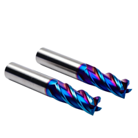Fraise carrée à 4 dents en carbure de tungstène massif, revêtement Nano Blue TiSiN, pour usinage CNC de l'acier moulé trempé HRC60