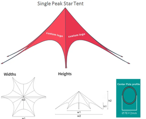 Tienda de Campaña Personalizada para Exteriores, Tienda de Campaña Portátil con Forma de Estrella para Aventuras al Aire Libre - Product Image 2